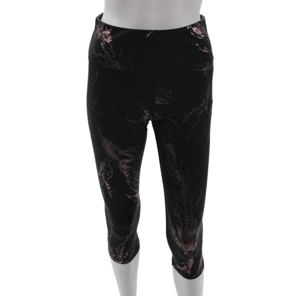 Sweaty Betty Women Capri Floral Leggings Black Nylon Blend Size S